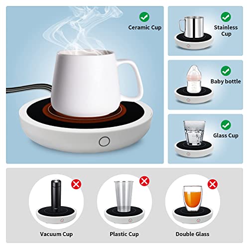 Coffee Mug Warmer, Electric Beverage Warmers for Office Home Desk Use, Smart Cup Warmer Thermostat Coaster for Hot Coffee Tea Espresso Milk