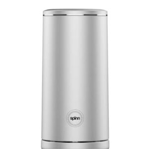 Spinn Milk Frother, Automatic Coffee Foam Maker for Latte, Cappuccino or Cold Brew, An At Home Barista Style Accessory Compatible with Spinn Coffee Machine (Silver)