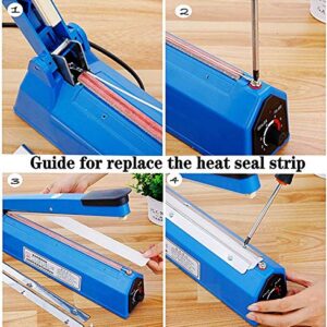 300 mm Heat Sealer, Plastic Bag Sealer, Impulse Bag Sealer Sealing Machine, Poly Bag Sealing Machine, Heat Seal Closer with One Repair Kit (12 inches)