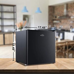 Walsh WSR17BK Compact Refrigerator, 1.7 Cu.Ft Single Door Fridge, Adjustable Mechanical Thermostat with Chiller, Reversible Doors, Black