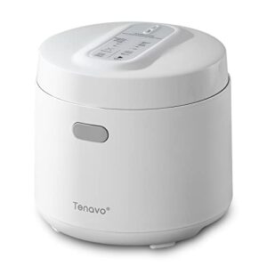 tenavo small rice cooker 3 cups uncooked,1.6l rice cooker small, portable rice cooker small for 2-4 people, mini rice cooker, multi-cooker for brown rice, white rice, quinoa, steel cut oats, and grains, touch control, 400w, white