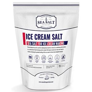 ice cream salt – all-natural rock salt for ice cream maker, universally compatible with all ice cream makers that use rock salt – exceptionally high food-grade quality – 5 lb. bag