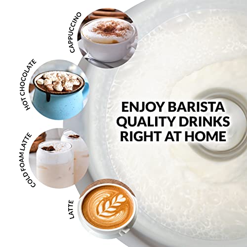 Nostalgia 32 Oz Frother and Hot Chocolate Maker, Warm or Cold Milk Foam, Includes Cocoa Bomb Mold, for Coffees, Lattes, Cappuccinos, Brown