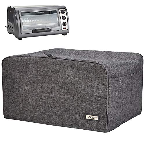 HOMEST Toaster Oven Dust Cover with Accessory Pockets Compatible with Hamilton Beach 6 Slice of Toaster Oven, Grey