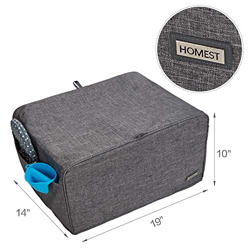 HOMEST Toaster Oven Dust Cover with Accessory Pockets Compatible with Hamilton Beach 6 Slice of Toaster Oven, Grey