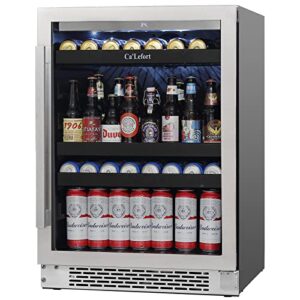 ca’lefort beverage refrigerator, 24 inch wide 220 cans beverage cooler, refrigerator with touch control intelligent digital down to 34°f degrees beverage drink beer mini fridge for home office gym