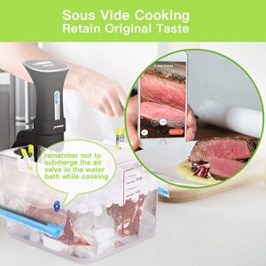 WHX Sous Vide Bags - 20pack Reusable Vacuum Zipper Bags for Sous Vide Cooking, 3 Sizes Food Storage Bags with 2 Sealing Clips for Anova and Joule Cookers