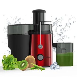 modquen juicer machine, centrifugal juice extractor for fruit vegetable, easy to clean, bpa-free, 800w (red)