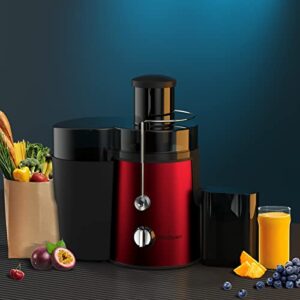Modquen Juicer Machine, Centrifugal Juice Extractor for Fruit Vegetable, Easy to Clean, BPA-free, 800W (Red)