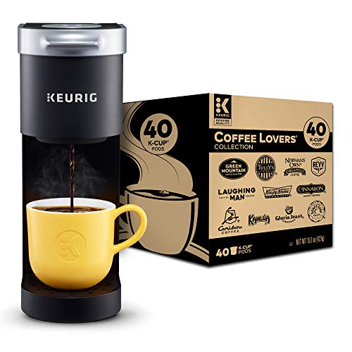 Keurig K-Mini Coffee Maker, Black with Coffee Lovers' 40 Count Variety Pack Coffee Pods