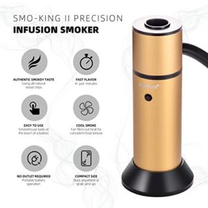 TMKEFFC Portable Smoking Gun, Food Cocktail Smoke Infuser Handheld Drink Smoker Kit for Meat Salmon Sausage Kitchen Indoor Outdoor, Wood Chips Included, Yellow