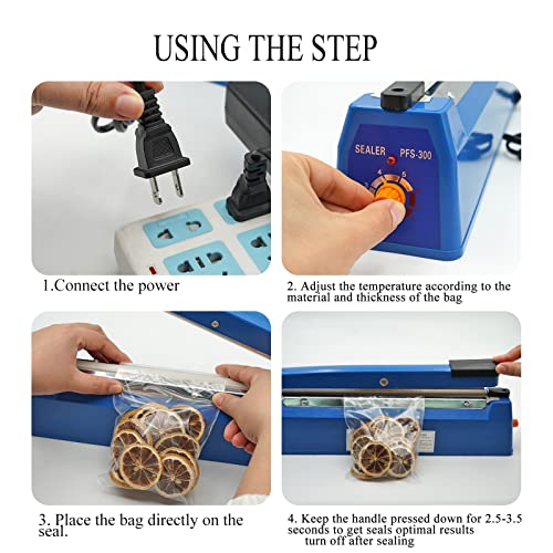 12 Inch Impulse Bag Sealer Handheld Heat Sealer Machine for Bag Sealing Packing Shrink Wrap Machine