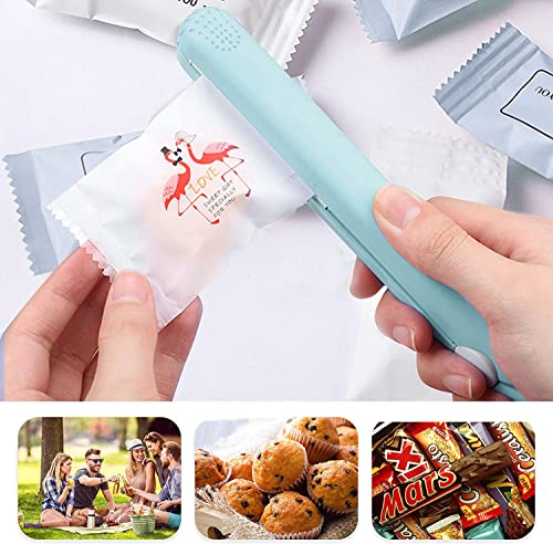 2PACK Mini Bag Sealer Heat, Portable Seal Plastic Bag Resealer Machine, Handheld Bag Heat Vacuum Sealers with Power Cable for Potato Chip Bags, Snack Bag, Food Storage