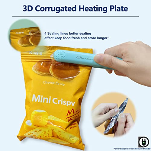 2PACK Mini Bag Sealer Heat, Portable Seal Plastic Bag Resealer Machine, Handheld Bag Heat Vacuum Sealers with Power Cable for Potato Chip Bags, Snack Bag, Food Storage