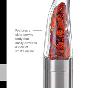 AdHoc Pepe Chili Cutter and Spice Grinder - Dried Spice Cutter with Aroma Bottom Cap - Homemade Red Chili Flakes - Stainless Steel, 8"