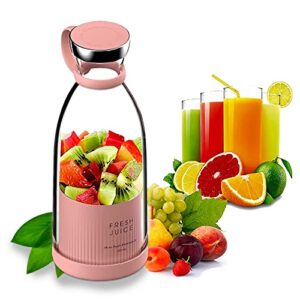 portable blender for shakes and smoothies | fresh juicer personal blender | usb rechargeable mini blender | on the go blender for sports, travel & office (pink)