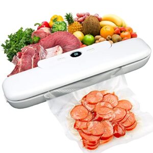 vabomn Vacuum Sealer-Food Vacuum Sealer for Food Saver， Airtight Food Storage ，Dry and wet food storage，with 10Pcs Seal Bags (white)