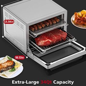 NuWave TODD ENGLISH iQ360 Digital Smart Oven, 20-in-1 Convection Infrared Grill Griddle Combo, 34-Qt Mega Capacity, 1800 Watts, Adjustable Triple Surround Heat Zones, Smart Thermometer, WIFI Enabled