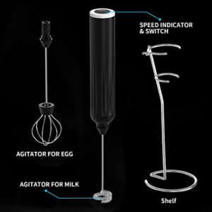 Mulli Milk Frother for Coffee with Rechargeable and Stand Set,Handheld Frother Electric Whisk, Milk Foamer, Mini Mixer and Coffee Blender Frother for Frappe, Latte, Matcha