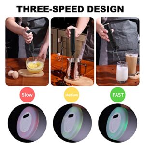 Mulli Milk Frother for Coffee with Rechargeable and Stand Set,Handheld Frother Electric Whisk, Milk Foamer, Mini Mixer and Coffee Blender Frother for Frappe, Latte, Matcha