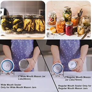 Mason Jar Vacuum Sealer for Foodsaver Vacuum Sealer Machine Mason Jar Sealer Vacuum Kit for Wide-Mouth & Regular-Mouth Mason Jar with Accessory Hose and A Manual Portable Vacuum Pump and Lid Opener