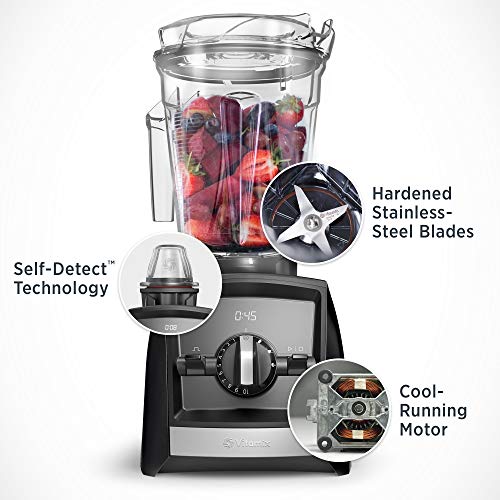 Vitamix A2500 Ascent Series Smart Blender, Professional-Grade, 64 oz. Low-Profile Container, Black