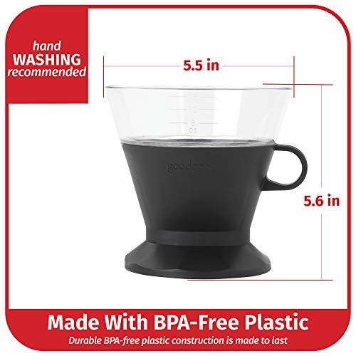 Goodcook Koffe BPA-Free Plastic Auto-Drip Pour Over Coffee Maker with #2 Paper Filters