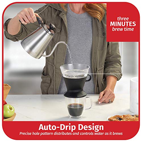 Goodcook Koffe BPA-Free Plastic Auto-Drip Pour Over Coffee Maker with #2 Paper Filters