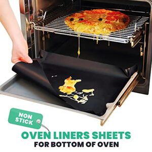 Oven Liner Sheet (Pack of 3) - 19.69" x 15.75" Large Premium Oven Liners For Bottom of Electric Oven and Gas Oven - Reusable Non-Stick Oven Mat for Bottom of Oven - BPA and PFOA Free