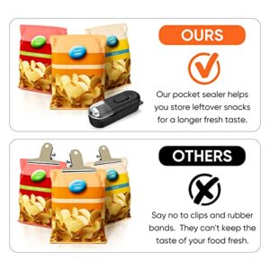 Mini Bag Sealer,2 in 1 Handheld Portable Chip Bag Sealer, Heat Seal with Cutter, for Snack Plastic Bags Storage