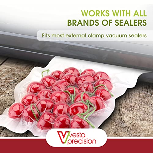 Vesta Precision Liquid Block Vacuum Seal Pouches - Clear and Embossed Vacuum Sealer Bags - Great for Food Storage and Sous Vide - 11 x 16 inches - 25 Vacuum Seal Bags Per Box