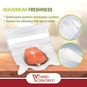 Vesta Precision Liquid Block Vacuum Seal Pouches - Clear and Embossed Vacuum Sealer Bags - Great for Food Storage and Sous Vide - 11 x 16 inches - 25 Vacuum Seal Bags Per Box