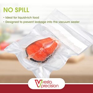 Vesta Precision Liquid Block Vacuum Seal Pouches - Clear and Embossed Vacuum Sealer Bags - Great for Food Storage and Sous Vide - 11 x 16 inches - 25 Vacuum Seal Bags Per Box