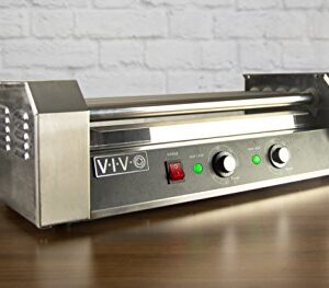 VIVO Electric 12 Hot Dog and 5 Roller Grill Cooker Warmer, Cooker Machine, HOTDG-V005