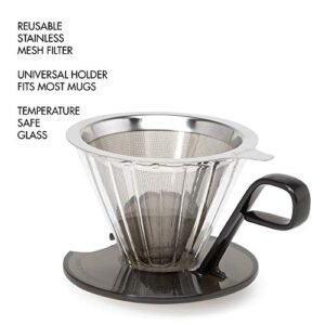 Primula PPOCD-6701 1-Cup Stainless Steel Pour Over Coffee Maker, 4.8 x 4.8 x 4.8 inches, Black