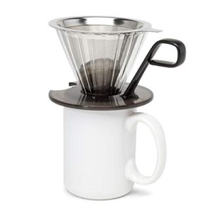 Primula PPOCD-6701 1-Cup Stainless Steel Pour Over Coffee Maker, 4.8 x 4.8 x 4.8 inches, Black