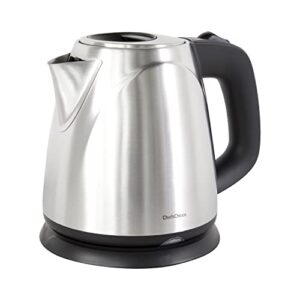 chef’schoice 673 cordless compact electric kettle in brushed stainless steel features boil dry protection and auto shut off easy pour, 1-liter, silver