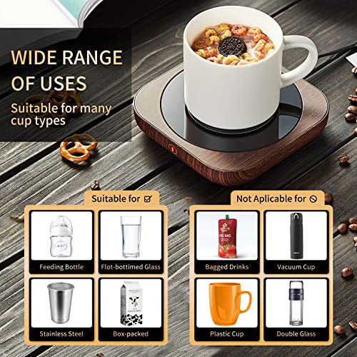 DOPUDO Mug Warmer,Coffee Mug Warmer for Desk Auto Shut Off,Smart Coffee Cup Warmer with 3 Temperature Setting,Electric Mug Warmer Plate for Coffee,Milk,Tea,Cocoa,Candle