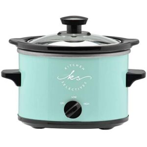 kitchen selectives mint green 1.5 qt round slow cooker
