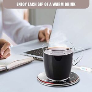Coffee Mug Warmer, Mug Warmer with 4 Hour Auto Shut Off, 3 Heat Setting Coffee Warmer for Desk, Cup Warmer Powered by USB Candle Warmer Portable Perfect for Travel, Work, Home (Grey)