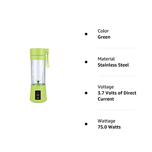 Portable Blender for shakes and smoothies, USB Rechargeable Personal Juice Protein To Go Mini Blender (Green)