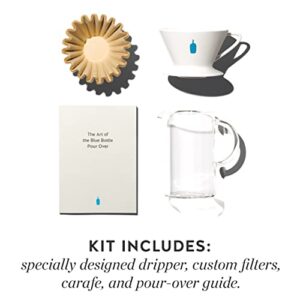 Blue Bottle Pour-Over Coffee Kit with Ceramic Dripper, Filters, Carafe and Guide