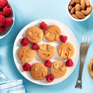 Mini Emoticon Smiley Faces Waffle Maker - Create 7 Cool Unique Waffles or Pancakes w Electric Non Stick Waffler Iron - Featuring a Kiss Face, Heart Eyes, Smile & More, Cute Easter Morning Breakfast