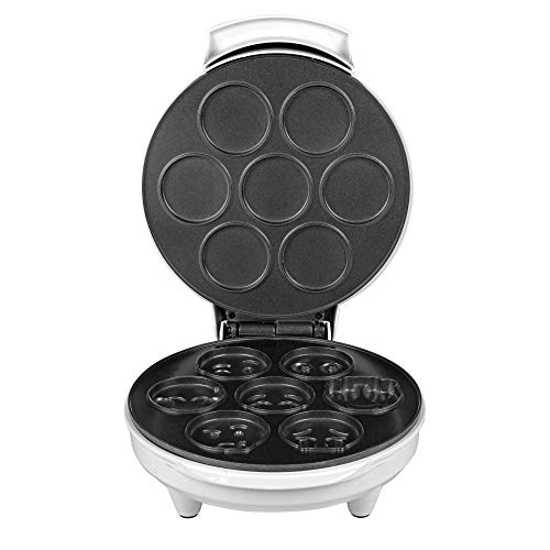 Mini Emoticon Smiley Faces Waffle Maker - Create 7 Cool Unique Waffles or Pancakes w Electric Non Stick Waffler Iron - Featuring a Kiss Face, Heart Eyes, Smile & More, Cute Easter Morning Breakfast