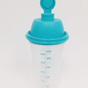 Tupperware Quick Shake Mixer Household Hand Blender Cup 500ML / 16 Ounce - Teal