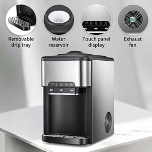Antarctic Star 3-in-1 Water Cooler Dispense with Built-in Ice Maker, 3 Temperature Settings - Hot, Cold & Ice Holds 3 - 5 Gallon Bottles for Home, Kitchen,School, ETL(Stainless Steel)