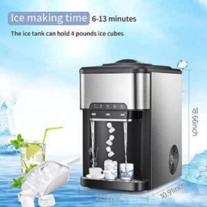 Antarctic Star 3-in-1 Water Cooler Dispense with Built-in Ice Maker, 3 Temperature Settings - Hot, Cold & Ice Holds 3 - 5 Gallon Bottles for Home, Kitchen,School, ETL(Stainless Steel)