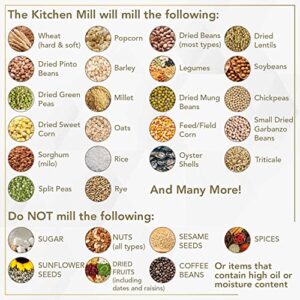 The Kitchen Mill - High Speed Electric Grain Mill - Flour Mill - Grain Grinder - Wheat Grinder - Assembled in the USA