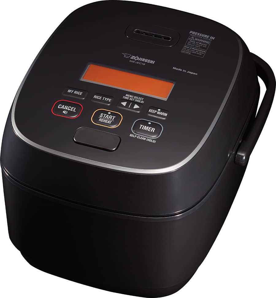 Zojirushi NW-JEC18BA Pressure Induction Heating (IH) Rice Cooker & Warmer, 10-Cup, Made in Japan