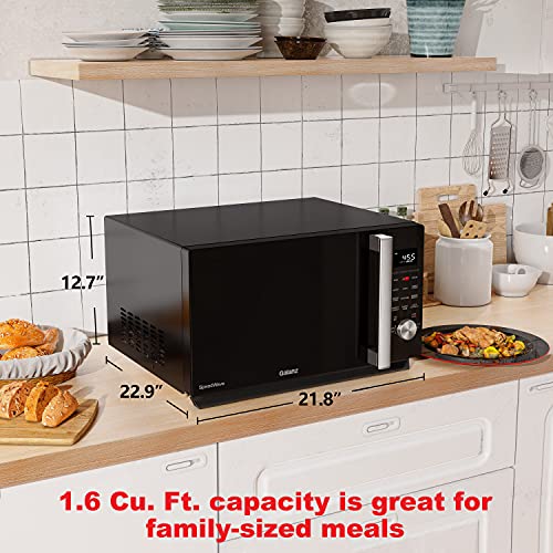 Galanz GSWWA16BKSA10 3-in-1 SpeedWave with TotalFry 360, Microwave, Air Fryer, Convection Oven with Combi-Speed Cooking, 1.6 Cu.Ft/ 1000W, Black